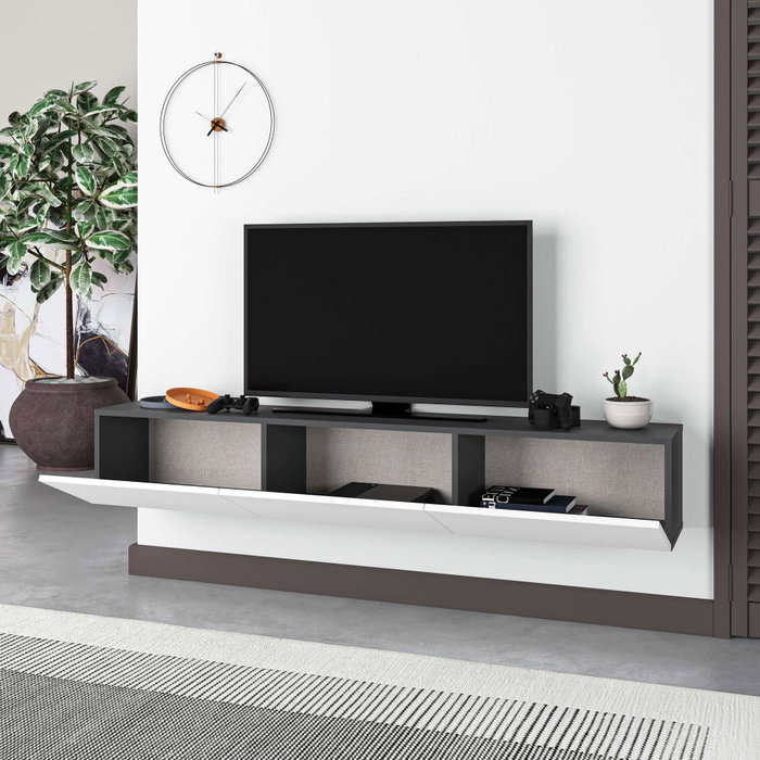 Hanah Home Francy 180 Soporte para TV Antracita y Blanco Hanah Home Francy 180 Soporte para TV Antracita y Blanco
